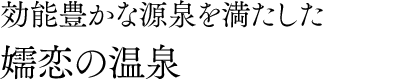 効能豊かな源泉を満たした嬬恋の温泉