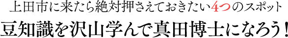 上田市に来たら絶対押さえておきたい4つのスポット 豆知識を沢山学んで真田博士になろう!